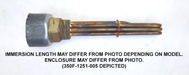 C-5021 Model: 5,000 W, 208 V, 1-Phase, 11" Immersion Length Unregulated Copper Sheath With Brass 2" NPT Screw Plug Immersion Elements