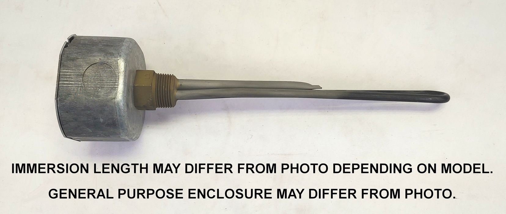 AO-1041 Model: 1000W @ 240V 1-Phase 11" Immersion Length Unregulated Incoloy Sheath With Brass 1" NPT Screw Plug Immersion Elements