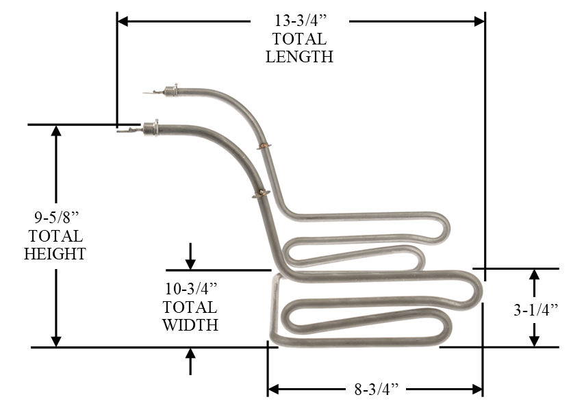 GE/Hobart XNC12X204 / 351306-7 Equivalent Fryer Element 5500W, 240V, 1PH
