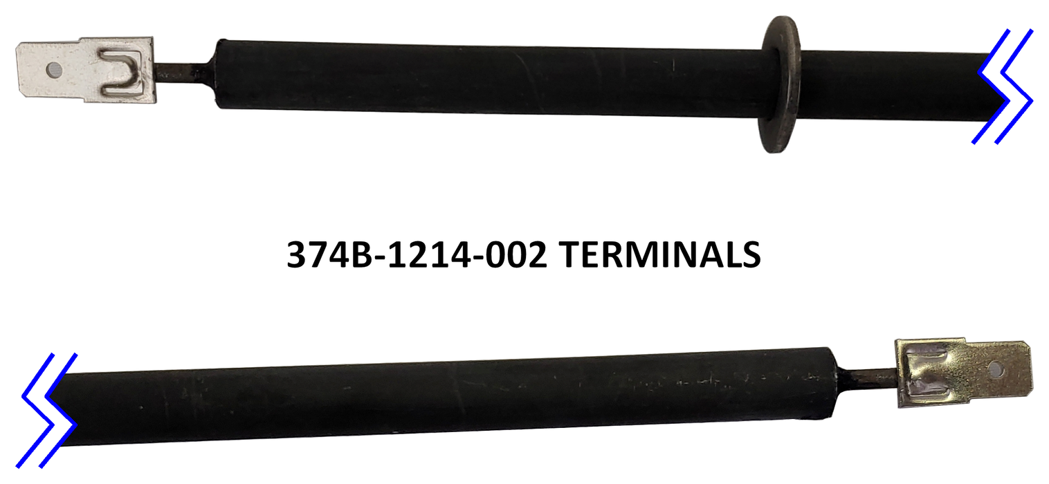 American Wyott / APW Wyott Heat Lamp Food Warmer Replacement Elements - Mounting Washer With (2x) Push-in Male Quick Connect Terminals Straight, 325W @ 120V, 22-1/2" Length