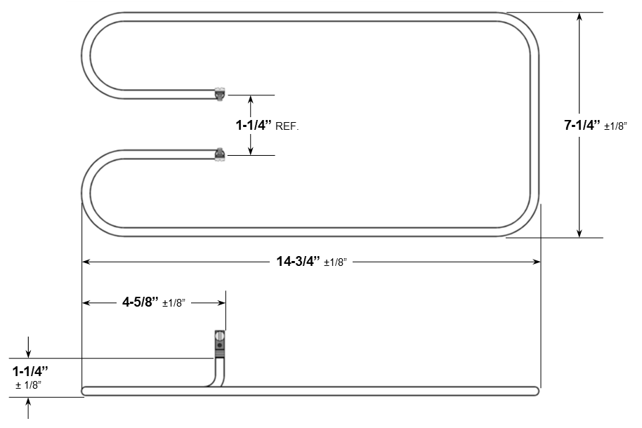 Stanley Knight 3780030 and 3780035 Equivalent Replacement Element, Dual-Rated 208V/240V, Therm Coil Part Number 384M-1214-004