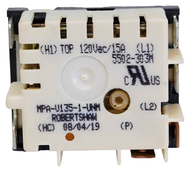 Robertshaw® 5500-303M / MPA-V135-1-UNM Infinite Switch, 120VAC/15A, 32-257°F (0-125°C), 1" Long Shaft, Non-PTT bottom