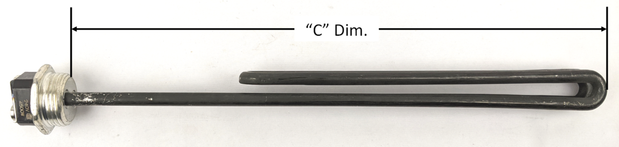 4,500 W, 277 VAC, 13" Immersion DI-745-C Model 1" NPSM Straight Thread Screw-In Style Incoloy Alloy Replacement Water Heater Elements