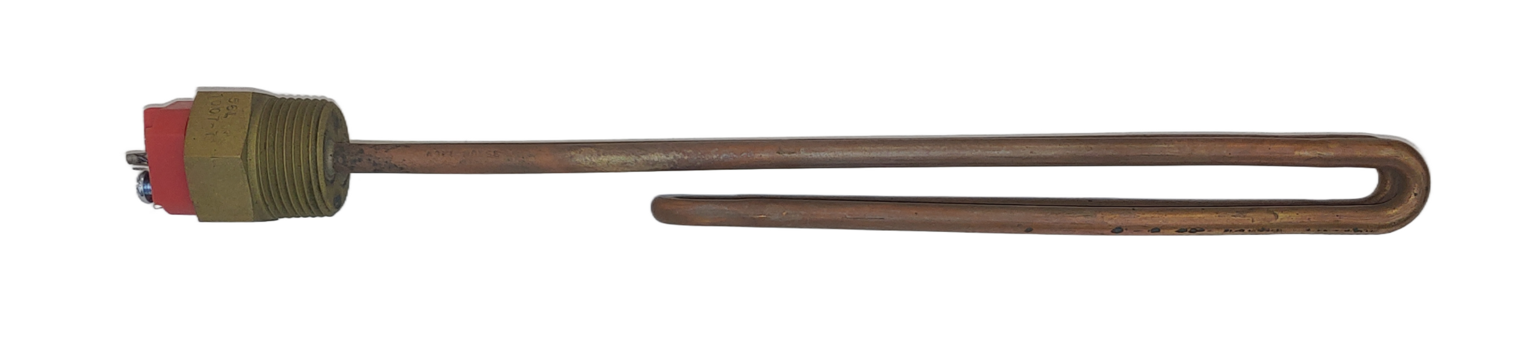 1" NPT Brass plug With 12" Copper Immersion Element: 3,500W @120V; 107W/IN.² For Small Tank Applications