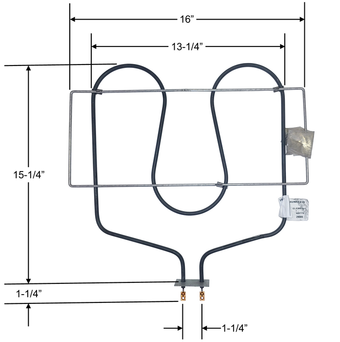 Model TC-642: Frigidaire / Westinghouse: 5300210941 Equivalent Range/Oven Broil Replacement Element, 2,800W @ 250V