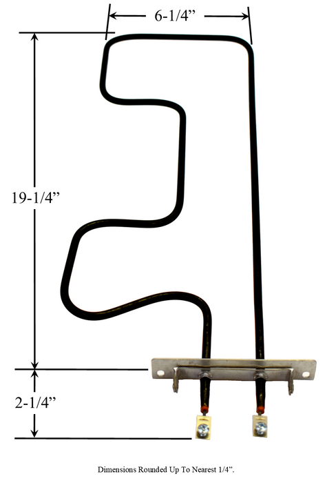Model TC-44X195: G.E. WB44X195 Equivalent Range/Oven Replacement Bake Element, 1,550W / 2,070W @ 208V / 240V