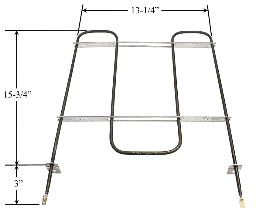 Model TC-4847: Whirlpool 4327217, Kenmore/Roper 293146, GE 299490 Equivalent Range/Oven Broil Replacement Element, 3,400W @ 240V