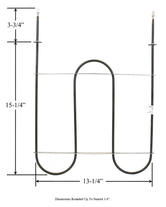 Model TC-5826: GE / Whirlpool / Roper / Kenmore: 319526, 319527 Equivalent Range/Oven Broil Replacement Element, 2,550W / 3,400W @ 208V / 240V