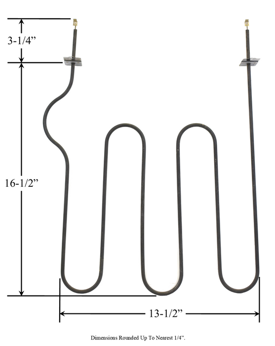 Model TC-2862: Hardwick OE-002-168-99 Equivalent Range/Oven Broil Replacement Element, 3,000W / 2,250W @ 240V / 208V