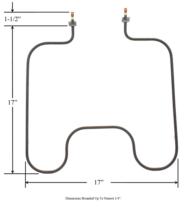 Model TC-2874: Tappan 221T014P08 Equivalent Range/Oven Bake Replacement Element, 2,000W / 1,384W @ 250V / 208V
