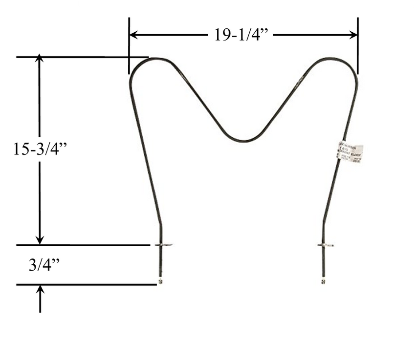 Model TC-4879: Frigidaire / Kelvinator (Sears) / Kenmore 5308003347 & Whirlpool WP866375 Equivalent Range/Oven Bake Replacement Element, 2,400/1,800W @ 240V/208V