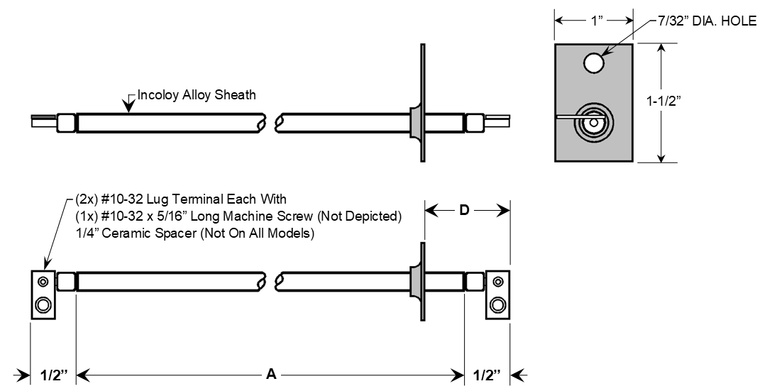 H-02-08-105D Hatco 800W, 208V Equivalent Replacement Element