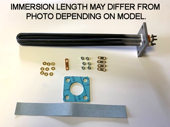 Model HUB-4-38683N-13: 13" Immersion Boiler Replacement Element With 2-1/2" SQ. Flange