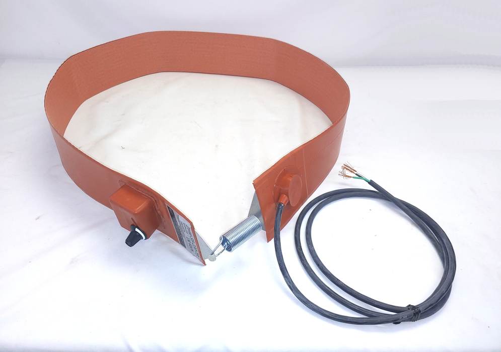 Model DHW-55-230-TS: 1.5kW, 120VAC, 55-Gallon Metal Drum Heater With 50°-425°F Thermostat Control - 4" Wide