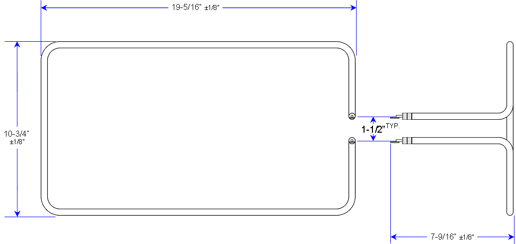 208V 4000W Bottom Element Replacement: Used in Hobart HOB-354933-1 For Commercial Ranges