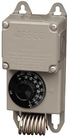 Peco TF115-001 40°F to 110°F SPDT Coiled Thermostat With NEMA 4X Moisture-Resistant Enclosure