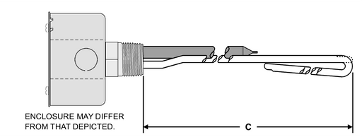 SO Models: Unregulated Steel Sheath With Steel 1" NPT Screw Plug Immersion Elements