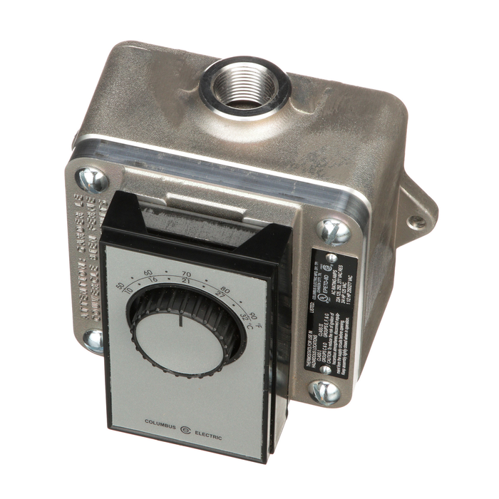 Model EPETD8D: TPI EPETD8D Hazardous Location Line Voltage Heat/Cool DPST Thermostat, 50°F to 90°F