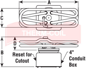 UCH-2041-C: 2,000 W @ 240 VAC, Single-phase, Copper Urn Heater with Thermal Cutout