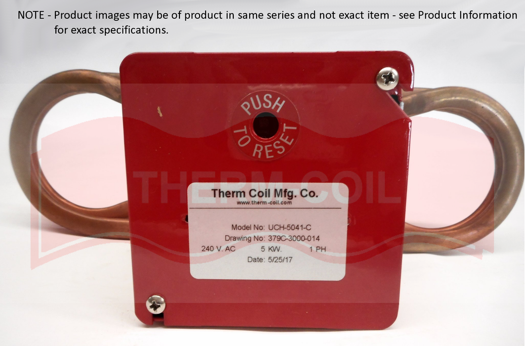 UCH-6041-C: 6,000 W @ 240 VAC, Single-phase, Copper Urn Heater with Thermal Cutout