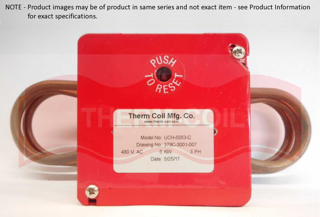 UCH-6043-C: 6,000 W @ 240 VAC, Three-phase, Copper Urn Heater with Thermal Cutout